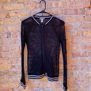 Mesh zip sweatshirt